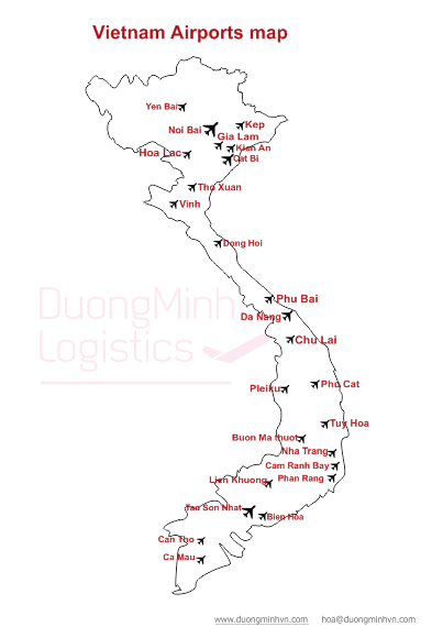Bản đồ cảng hàng không Việt Nam